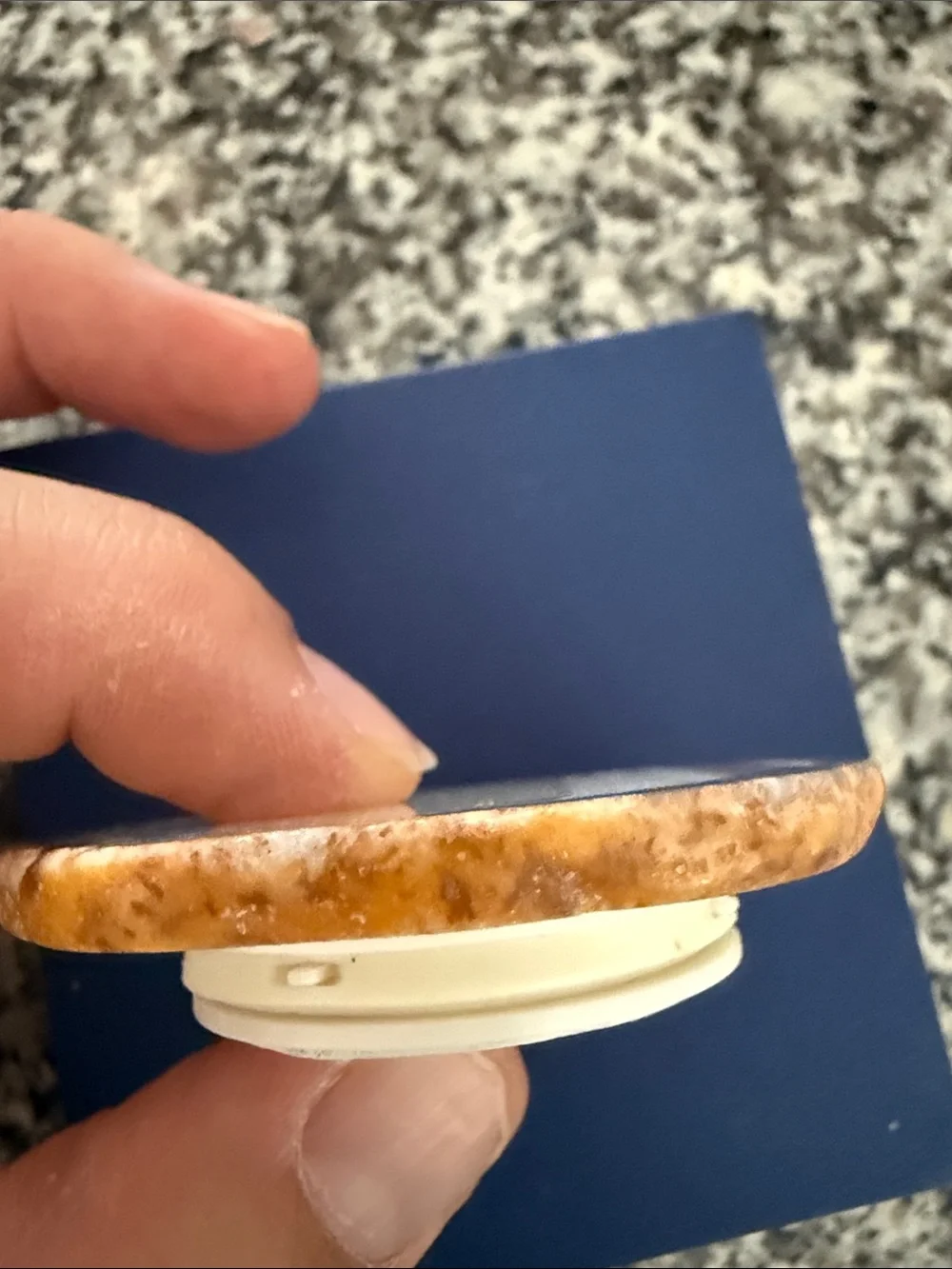 Brown and White Agate Slice Pop Socket